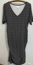 A Glow dress maternity XL black-and-white geometric short sleeve (T1530Cc)