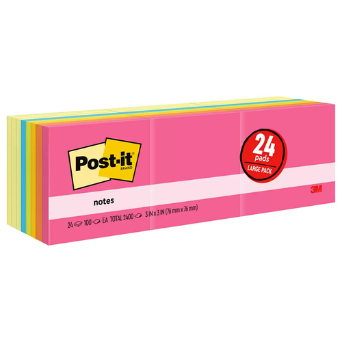 48 PACK Post-it Super Sticky Notes 76 x 76mm 90 Sheets Yellow 100 EACH Pads - Picture 2 of 3