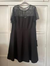 NWT Dress Black Plus Size 18 Sheer Lace Neckline Sleeves Dark Fairy Boho