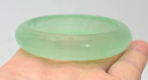 Schöner natürlicher grüner Jade Jadeit Edelstein Armreif Armband 53-64 mm Schmuck - Bild 4 von 15