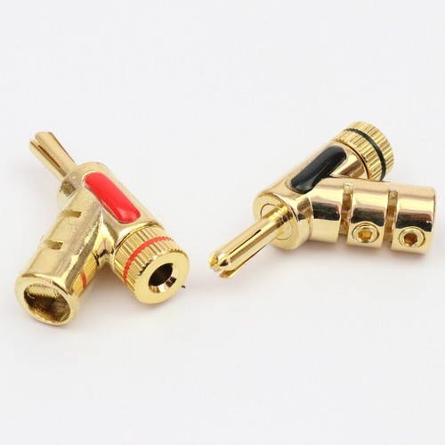 8x Gold Plated Locking Lockable Banana Plugs Speaker Wire Connector 4mm Plug AU - Picture 4 of 5