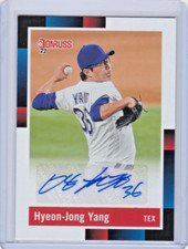 2022 PANINI DONRUSS #R88S-HY HYEON-JONG YANG 1988 RETRO AUTO TEXAS RANGERS