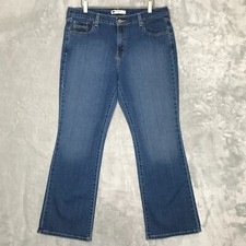 Levis 515 Bootcut Jean Womens 32 30 Medium Blue Mid Rise Embrioidered Pockets