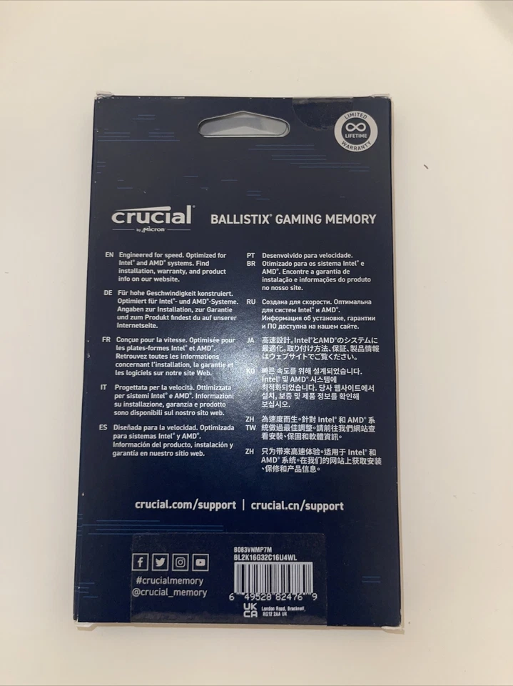 Ballistix Gaming Memory - 32GB KIT - 2X16GB - DDR4 -3200 - Image 2 of 2