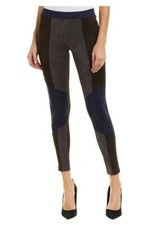 HUE Gray Blue Black Blocked Microsuede Leggings Size Extra Large U18001