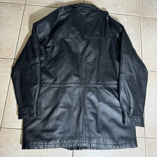 MINT VTG Members Only Leather Men’s L Quilt Lined Full Zip Snap Black Jacket - Picture 8 of 8