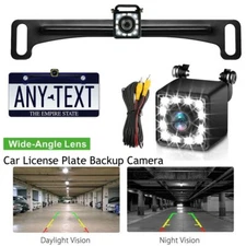 Car License Plate Backup Camera Rear View Reverse Parking Night Vison 12LED CMOS