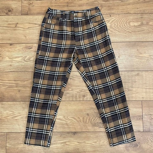 High Waisted Check Cigarette Pants 