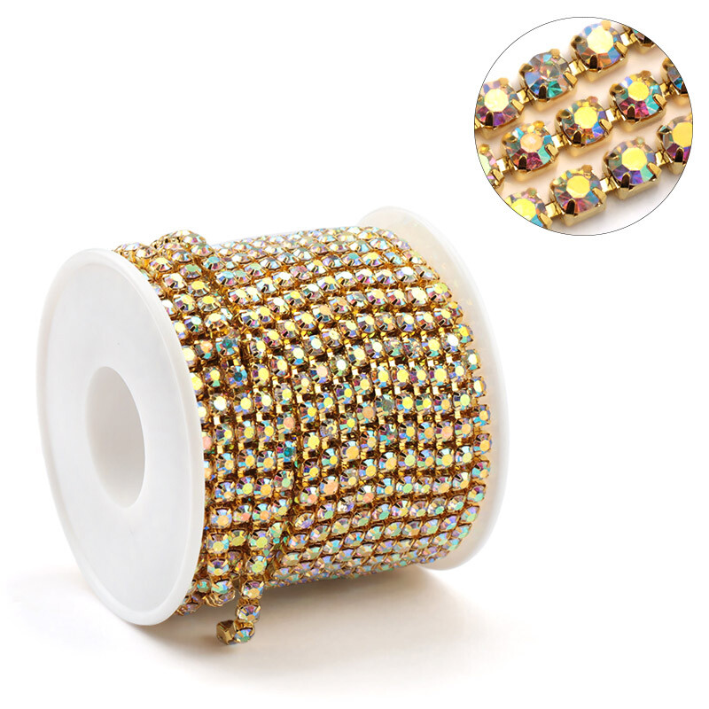 2-10 iarde Strass Cristallo Glitter Coppa Catena Cucire Fai Da Te Accessori...