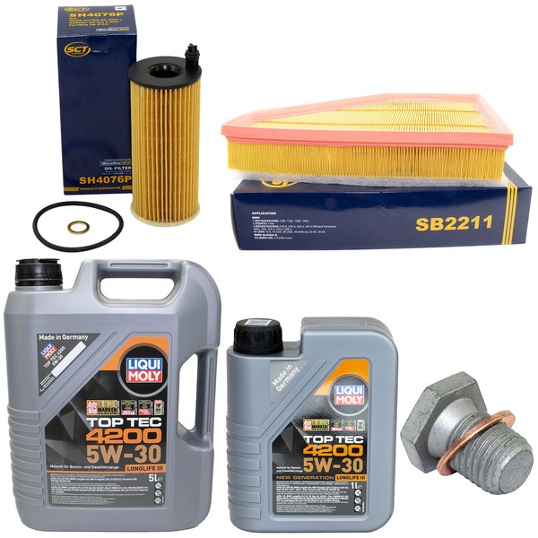 MotoröL Filter Set 5W-30 6 Liter + ÖLablassschraube FüR BMW X1 E84 3Er 320D E90-image