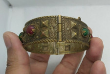 EXTREMELY ANCIENT ANTIQUE CUFF BERBER BRONZE BANGLE BRACELET OLD AMAZING ARTIFAC