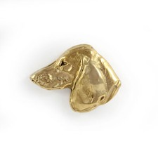 Dachshund Rauhhaar, Dackel, Teckel I - Vergoldete Brosche, eleganter Hundeschmuc