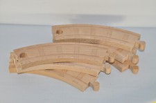 Thomas Friends 6 Inch Curved Wooden Train Track - Lot of 6