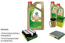 INSPEKTIONSKIT FILTER CASTROL 7L ÖL 5W30 für KIA Carens III UN 2.0 CRDi 135