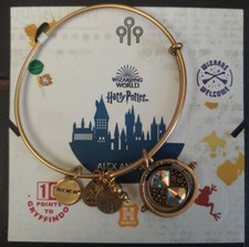 Image of ALEX AND ANI Harry Potter TIME TURNER Spinner Gold Bangle Bracelet NIB