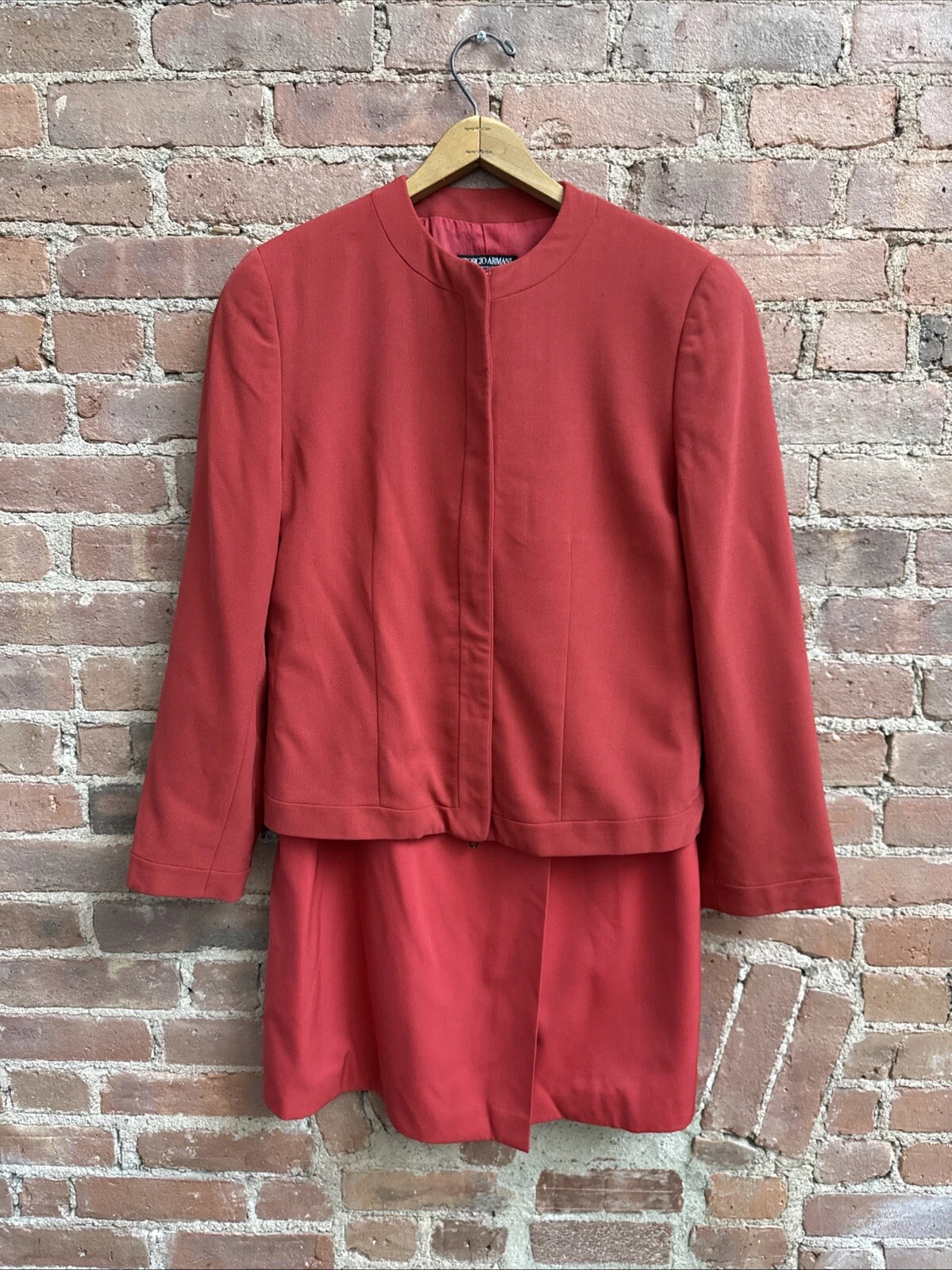 Giorgio Armani — Vintage Giorgio Armani Women’s Suit,  Sz 42/44 IT, Red Wool/Silk Italy