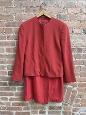 Vintage Giorgio Armani Women  s Suit, Sz 42/44 IT, Red Wool/Silk Italy