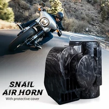 FARBIN Motorcycle Air Horn with Horn Cover Kit 150DB Super Loud Horn Wire Button