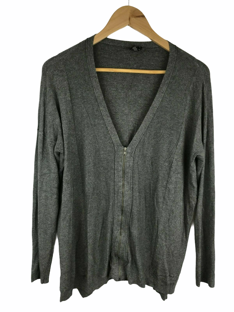 Eileen Fisher Sweater, V Neck Full Zipper Front Women's
