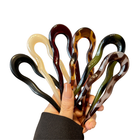 6PCS Tortoiseshell U Shape Hair Fork Acrylic Hair Stick Bun Pin Women Accessory