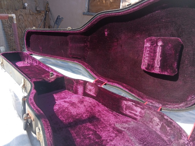 Vintage Archtop Hard Shell Guitar Case Burgundy Interior Black Gibson  Case