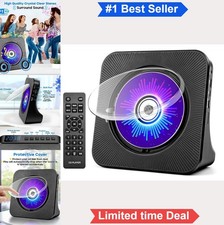 Portable CD Player Bluetooth Transmitter Receiver FM Radio Hi-Fi Stereo USB AUX