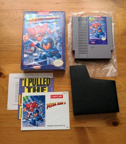 Mega Man 5 Nintendo NES Complete CIB BEAUTIFUL CONDITION H-Seam Shrink Authentic