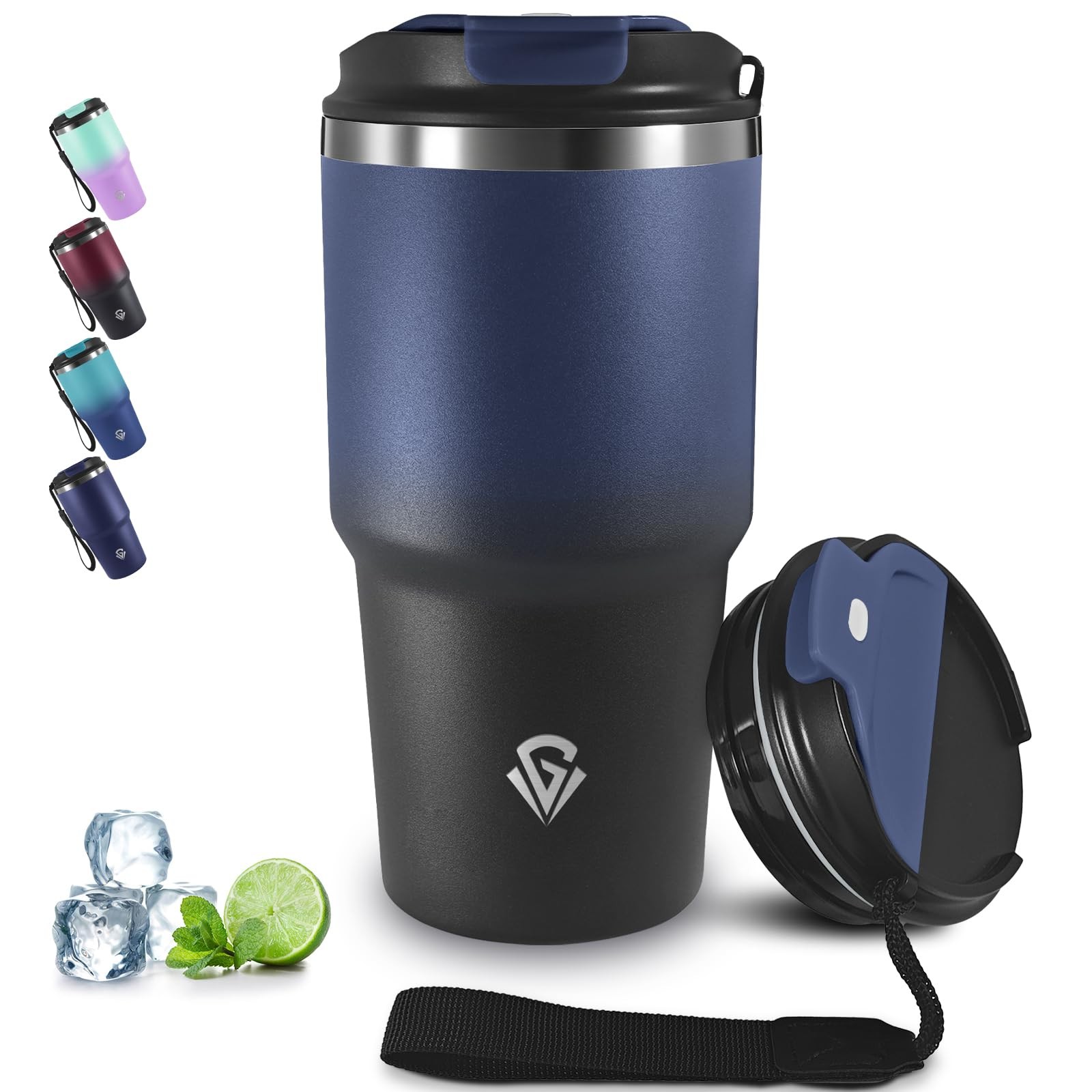 Mug isotherme anti-fuite 20oz en inox gobelet thermique transportable noir