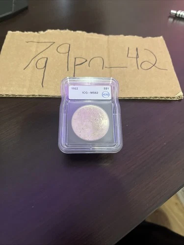 1922 ICG MS62 Peace Dollar 90% Silver Just Above Melt