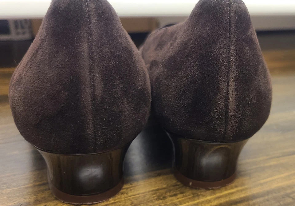 Zapatos de cuña de gamuza marrón Prevata para mujer talla 9 hechos en Italia usados Foto 3 de 4