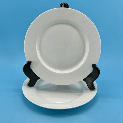 (2) STUDIO TU Tabletops Unlimited Cascade White Salad Plates Fine Bone China