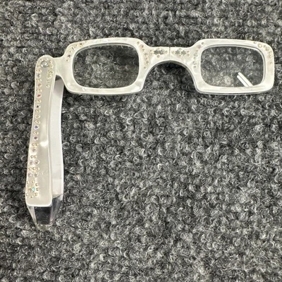 Vintage Rhinestone Mother of Pearl Lucite Folding Opera Reading Lorgnette Glass - Image 1 of 4