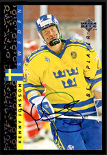 1995-96 Upper Deck Be A Player Kenny Jonsson Autograph #S180