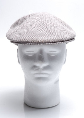 Mütze Kappe KANGOL hellgrau Baumwollmischung Muster - `Moosstich` groß