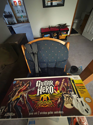 Activision Guitar Hero Aerosmith Wii Bundle w/ 2 Wireless Guitars & Tour Book