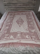 Vintage Cat Throw Blanket Tapestry Pink And White