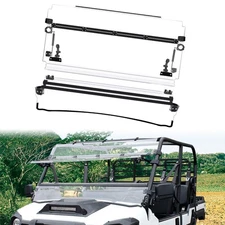 SHINJEW 3-IN-1 Flip Front Windshield for 2015-25 Kawasaki Mule Pro FXT DXT DX FX