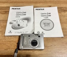 Pentax Optio S40 Silver 4MP Compact Digital Camera AA Battery Tested Y2K Japan
