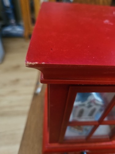 MR CHRISTMAS CURIO CABINET CHRISTMAS CHURCH & SLEIGH RIDE LIGHTED TESTED WORKS - Picture 7 of 8