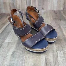 Franco Sarto Women's 6.5 Clemens Espadrille Navy Wedge Sandals