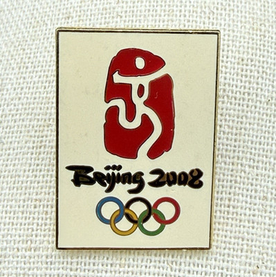 Beijing 2008 Olympic Rings Enamel Pinback Pin Badge - Olympics Theme