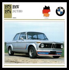 1973-1974 Bmw 2002 Turbo Edito-service Sa Collector Card - Germany Sports Car
