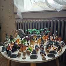Huge Lot 63 PIECES Dinosaur Jungle Animal Figures Toys Jurassic