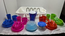 Vintage Lot Kids Toys Pretend Dishes Playset 32PC Lot Pretend Play