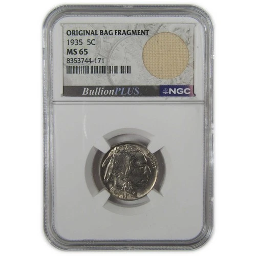 1935 Indian Head Buffalo Nickel MS 65 NGC Bag Fragment SKU:I22650