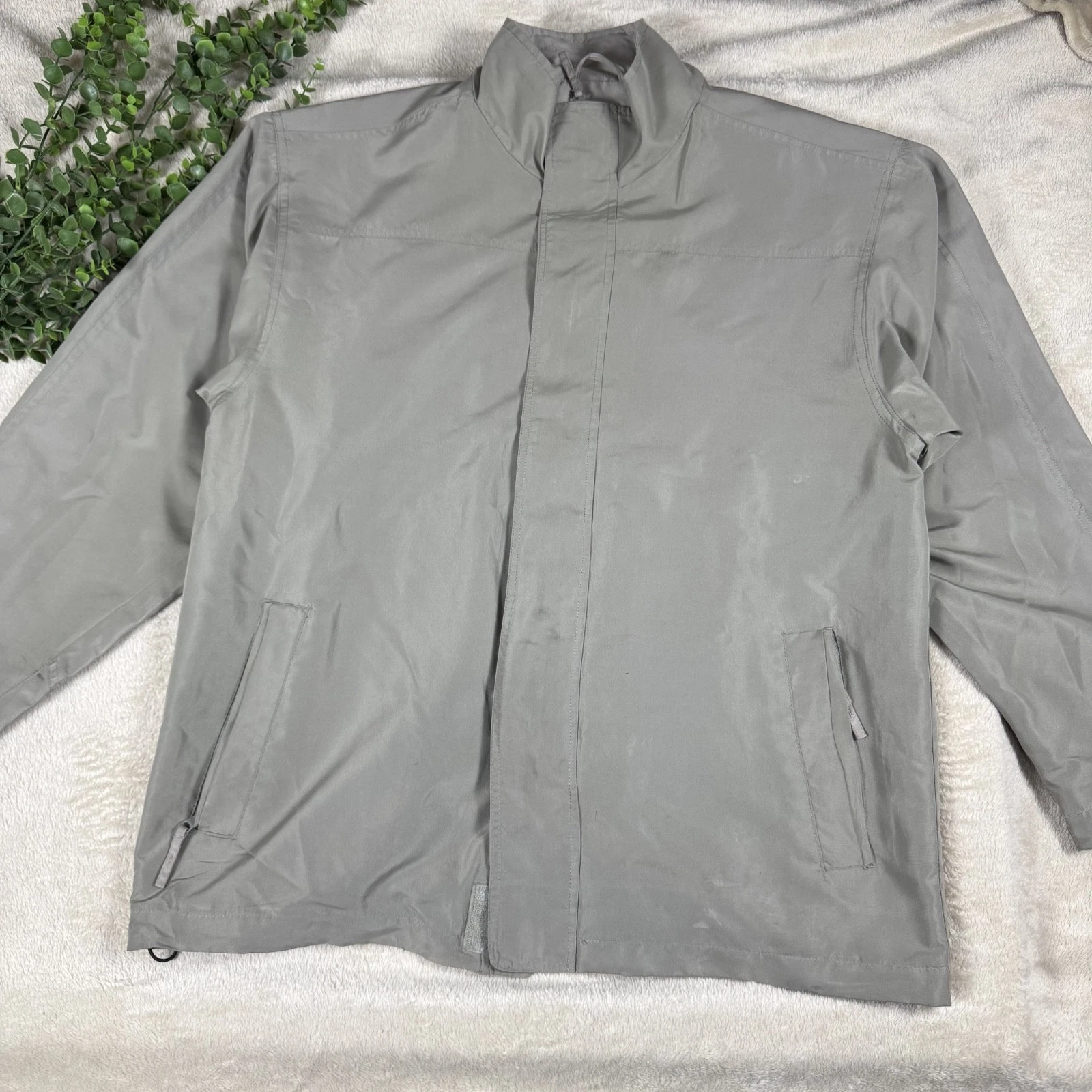 Champion Vintage Windbreaker Jacket Grey L Y2K