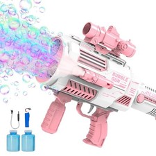 Bubble Guns Toys for Summer Ourtdoor Wedding, Bubble Blower Machine Whitepink1