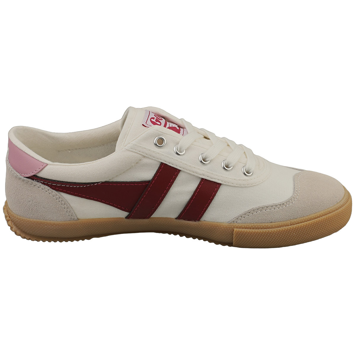Gola Badminton Womens Fashion Sneakers in Off White Cerise - 10 US