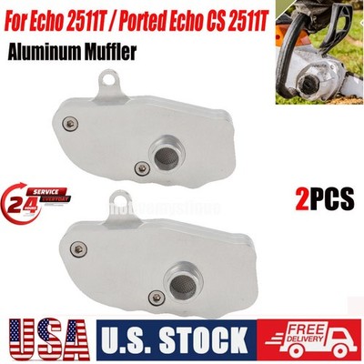 2X Muffler For Echo 2511T / Ported Echo CS 2511T CNC Aluminum Detachable 2-Piece