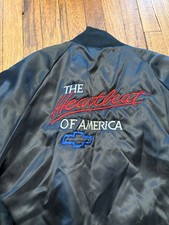 Chevrolet Nylon Jacket The Heartbeat Of America Mens Medium Satins Vintage New